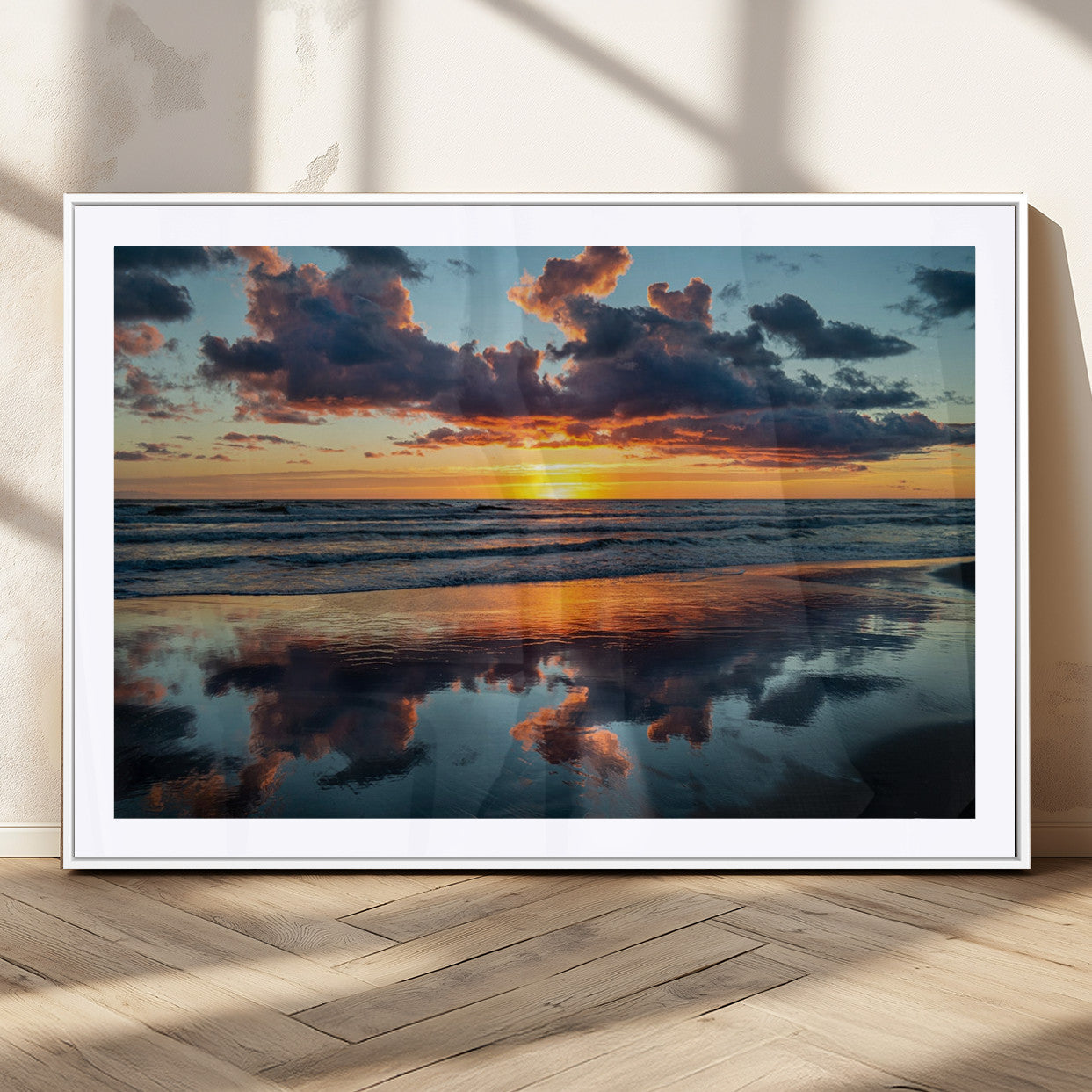 MGC-FP-36x24 - Cloudy Weather At The Beach Wall Art Canvas Print