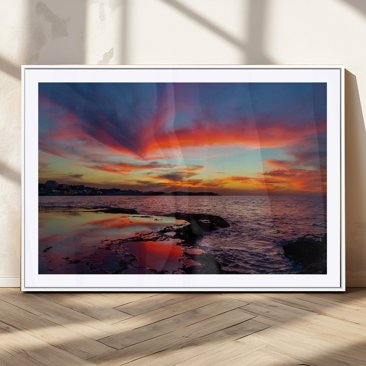 MGC-FP-36x24 - Glorious Sunset on The Beach Wall Art Canvas Print