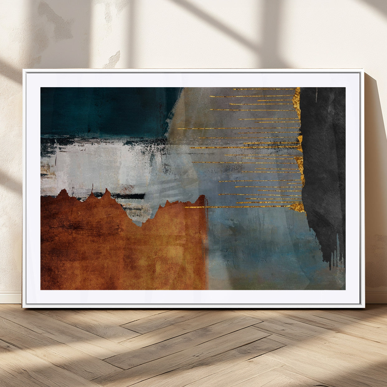 MGC-FP-36x24 - Modern Abstract Canvas Art Canvas Print - Framed and Ready to Hang Artwork for Contemporary Living