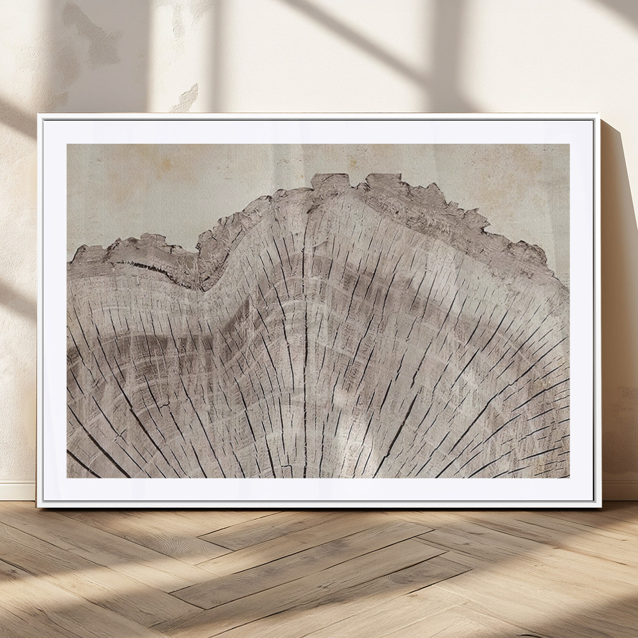 MGC-FP-36x24 - Tree Ring Wall Art Triptych, Rustic Wood Ring Canvas Print, Minimalist Wall Decor for Modern Homes