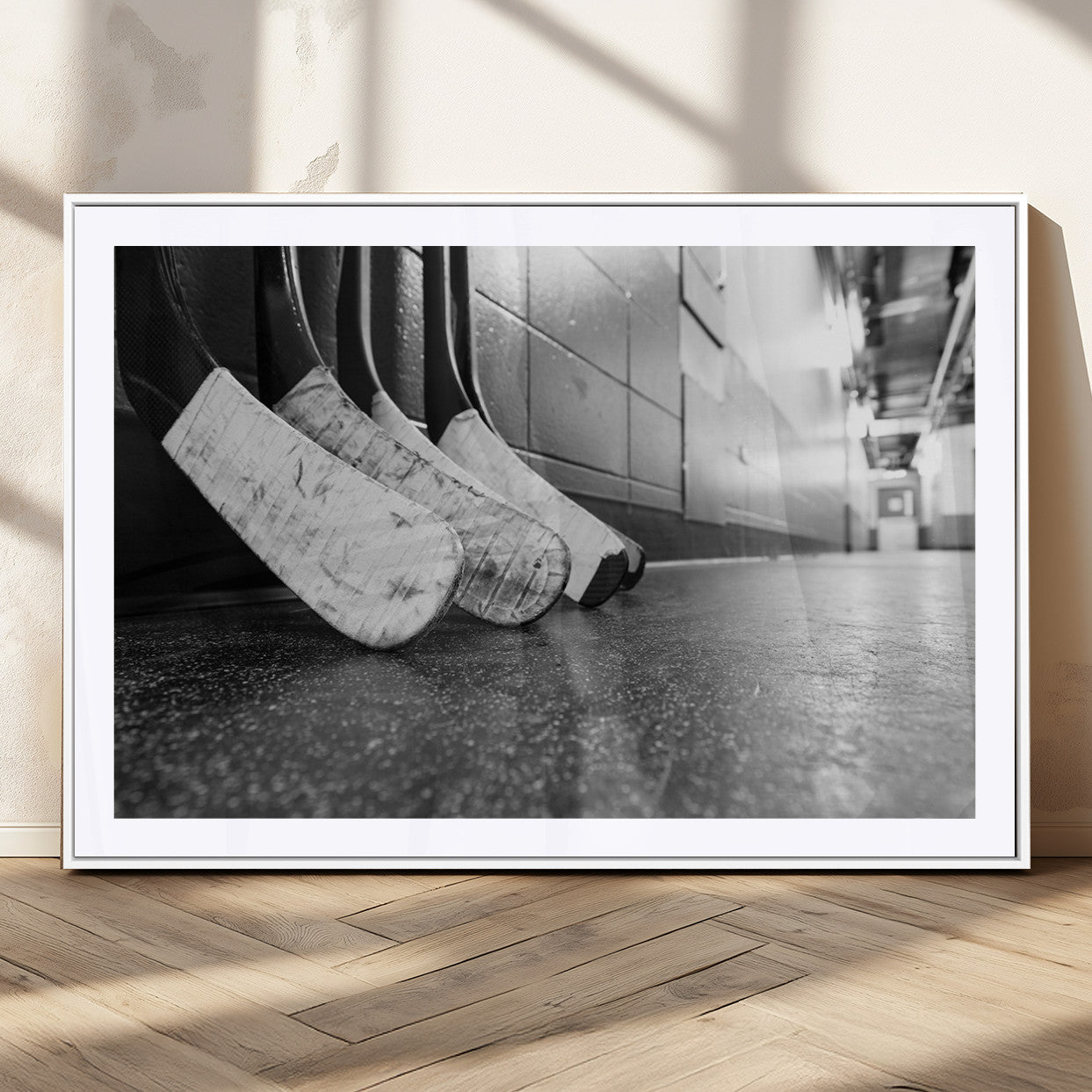 16961-MGC-FP-36x24_White-Ice Hockey Wall Art Canvas Print