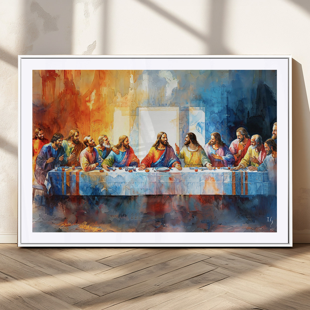 MGC-FP-36x24 - Abstract Watercolor The Last Supper Wall Art