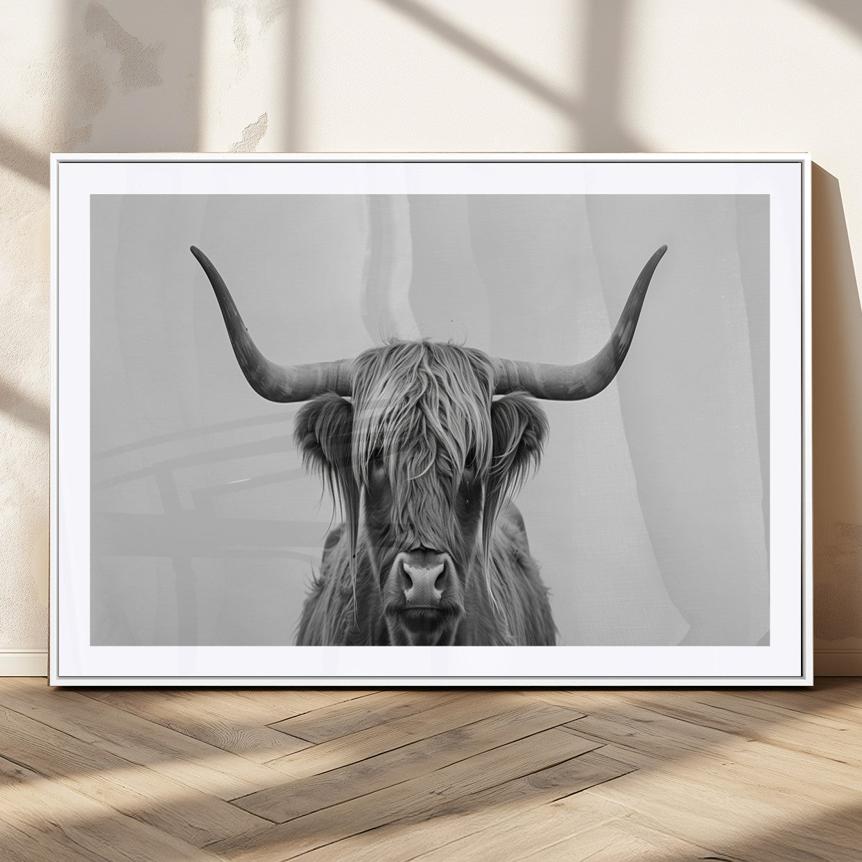 35820-MGC-FP-36x24_White-Farmhouse Longhorn Wall Art Canvas Print, Longhorn Texas Wall Art Canvas Print