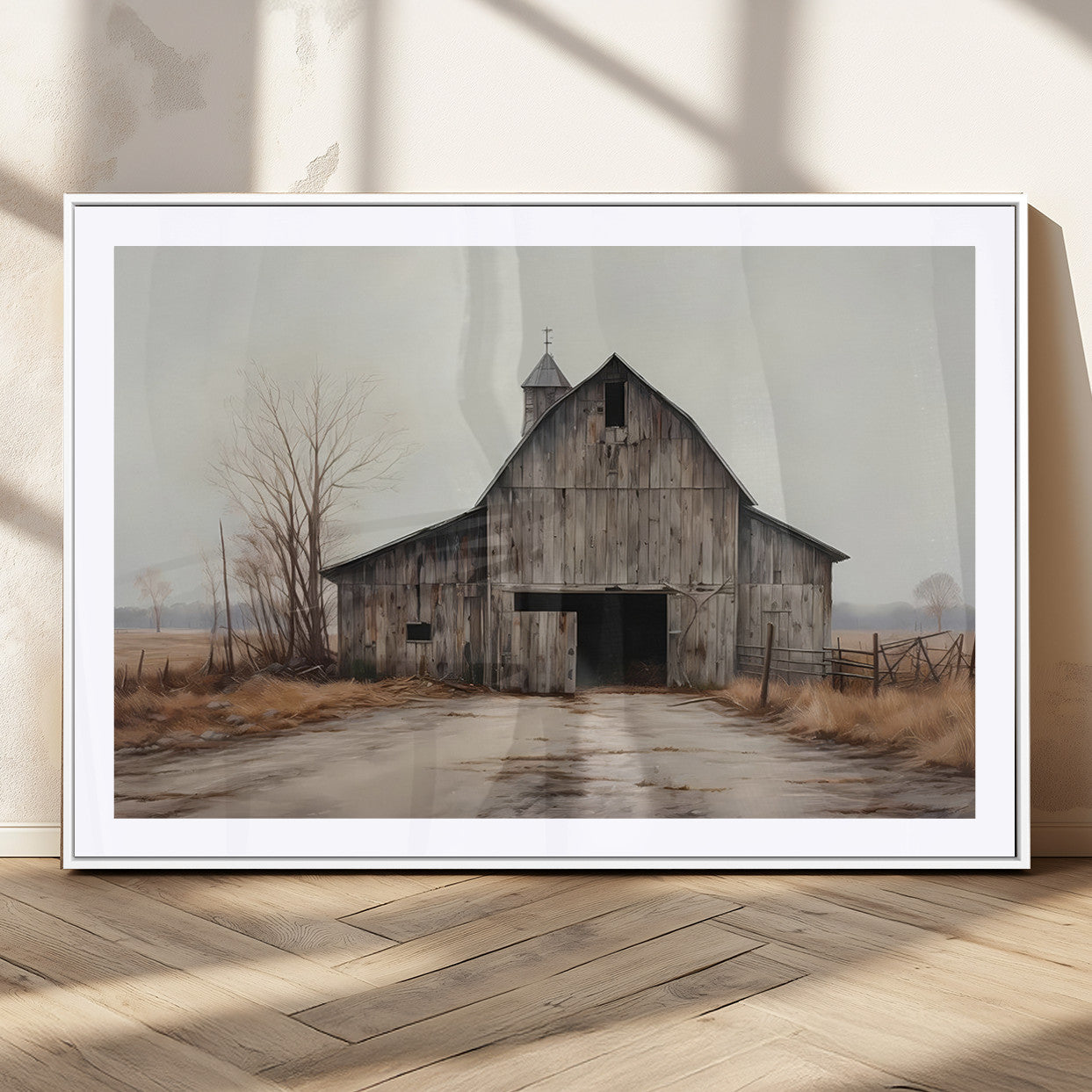 MGC-FP-36x24 - Farmhouse Rustic Barn Wall Art Canvas Print – Framed and Ready to Hang – Perfect Addition to