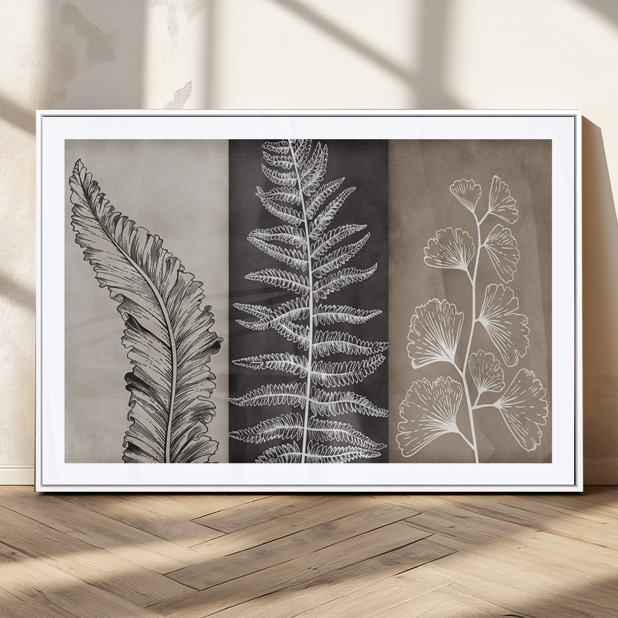 MGC-FP-36x24 - Minimalist Botanical Wall Art Canvas Print, Framed and Ready to Hang - Nature Art Print for Home
