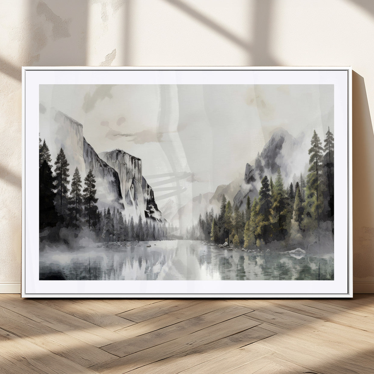 MGC-FP-36x24 - Yosemite Valley Wall Art Canvas Print – Framed and Ready to Hang – Majestic Nature Landscape Décor