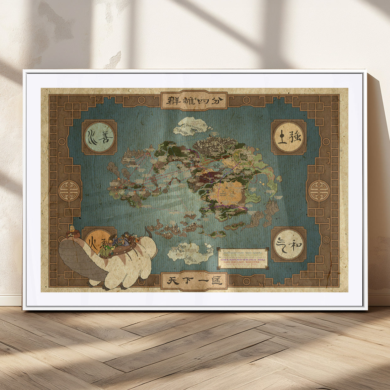 MGC-FP-36x24 - Push Pin World Map Canvas Print – Framed Wall Art for Couples to Track Their Travels – Anniversary
