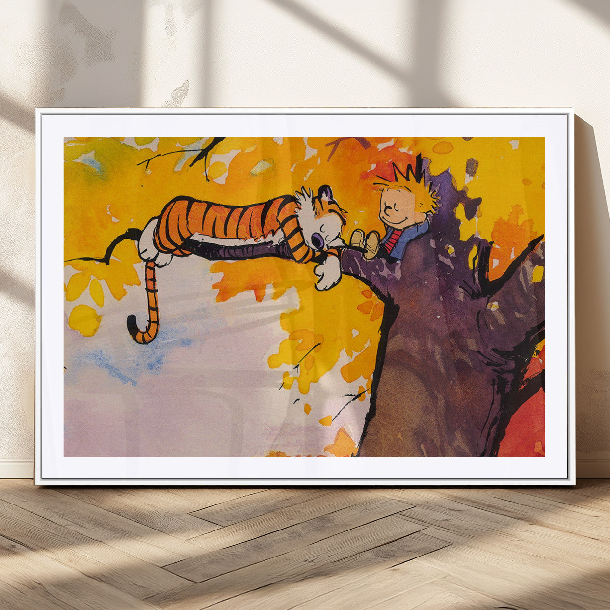 MGC-FP-36x24 - Calvin and Hobbes Tree Scene Canvas Print | 3 Panel Large Wall Art for Living Room or Kid’s Room,