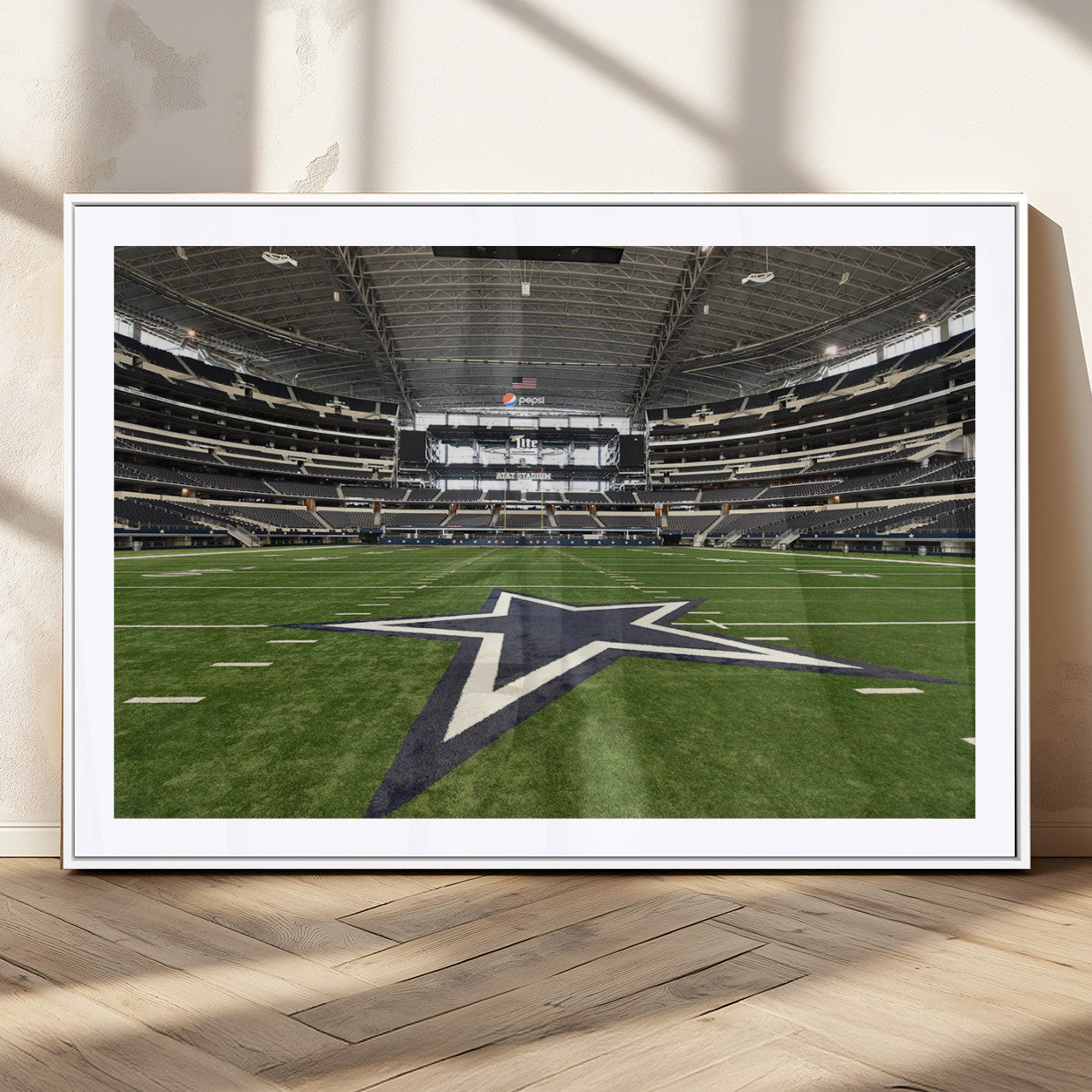 MGC-FP-36x24 - Dallas Cowboys Football Team Print - Arlington AT&T Stadium Wall Art Canvas Print
