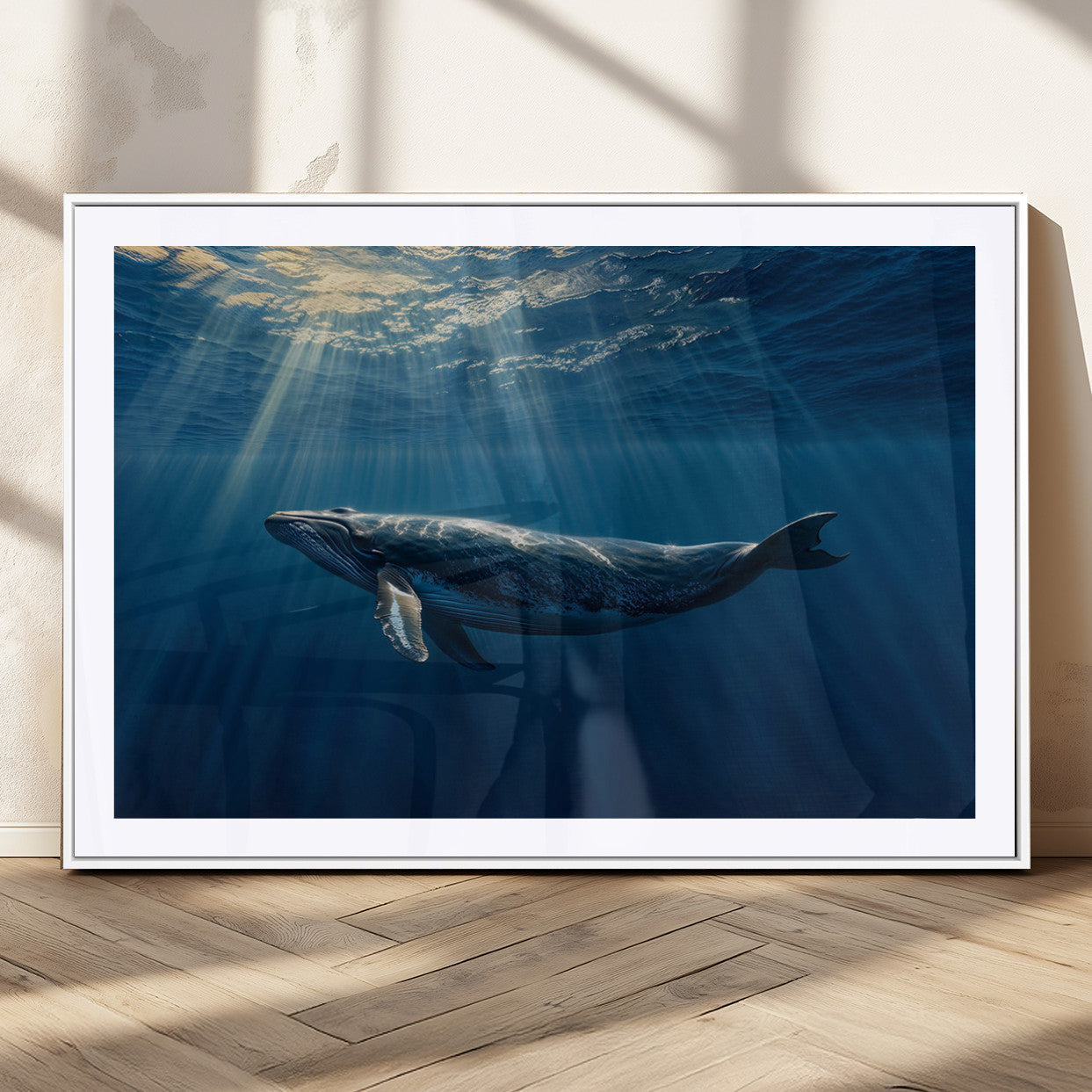 18052-MGC-FP-36x24_White-Whale under Ocean Wall Art Canvas Print