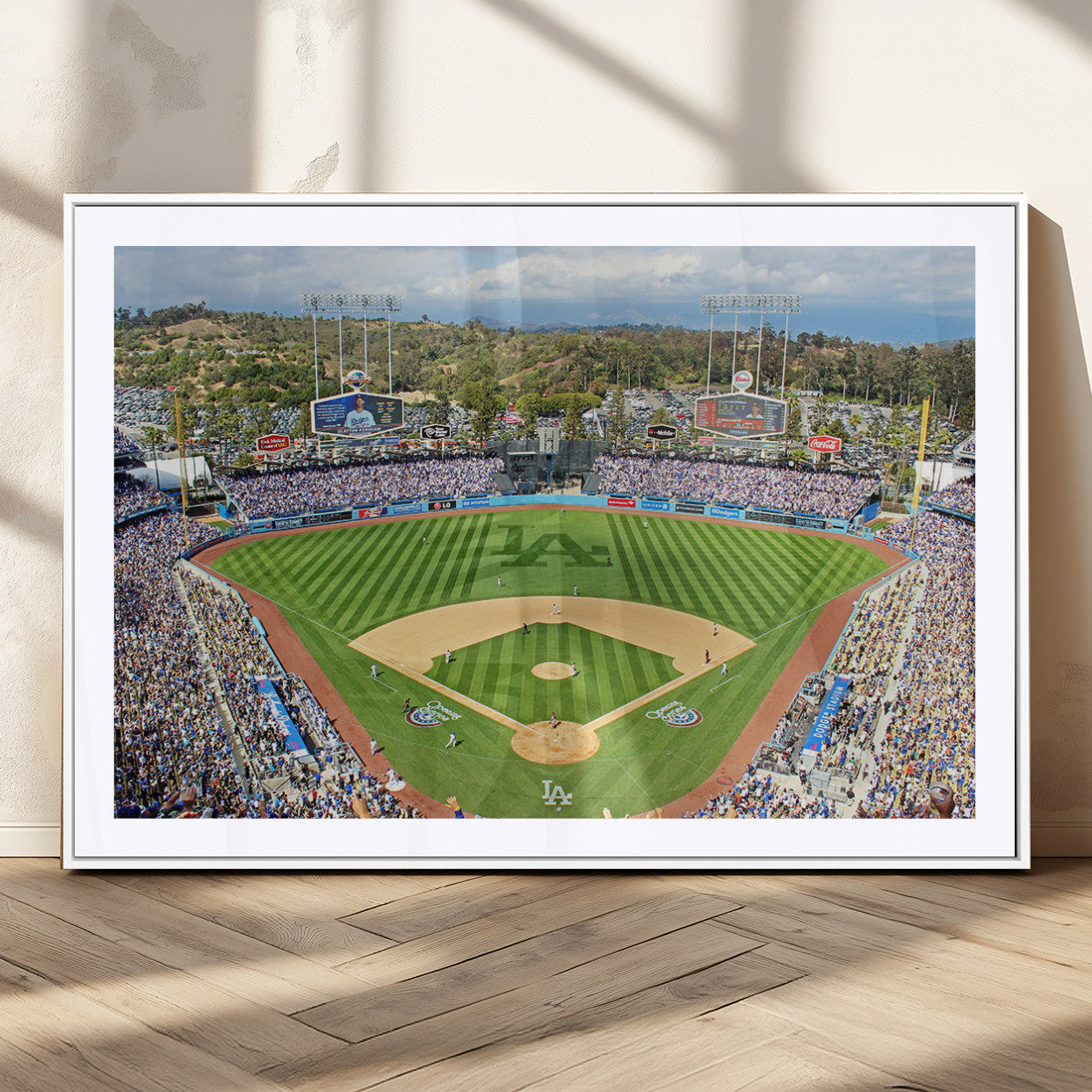 34760-MGC-FP-36x24_White-Citi Field Wall Art Print | 3-Panel New York Mets Baseball Stadium Canvas Print | Framed Sports