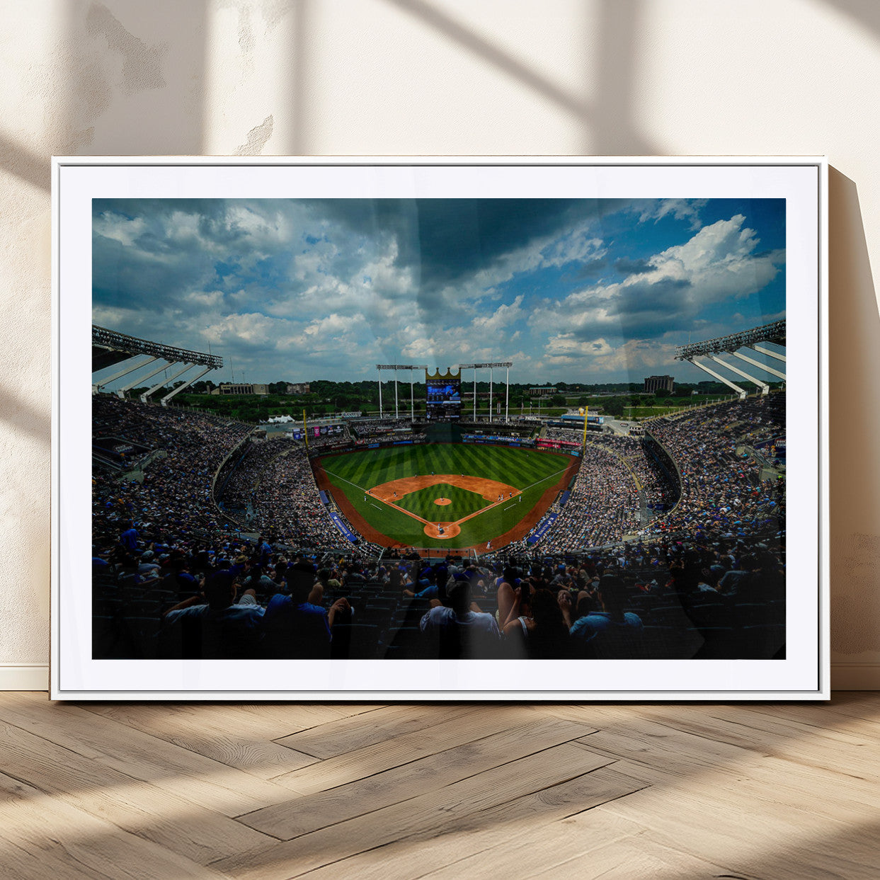 MGC-FP-36x24 - 3-Panel Kauffman Stadium Wall Art Print | Large Kansas City Royals Baseball Canvas Print for Sports