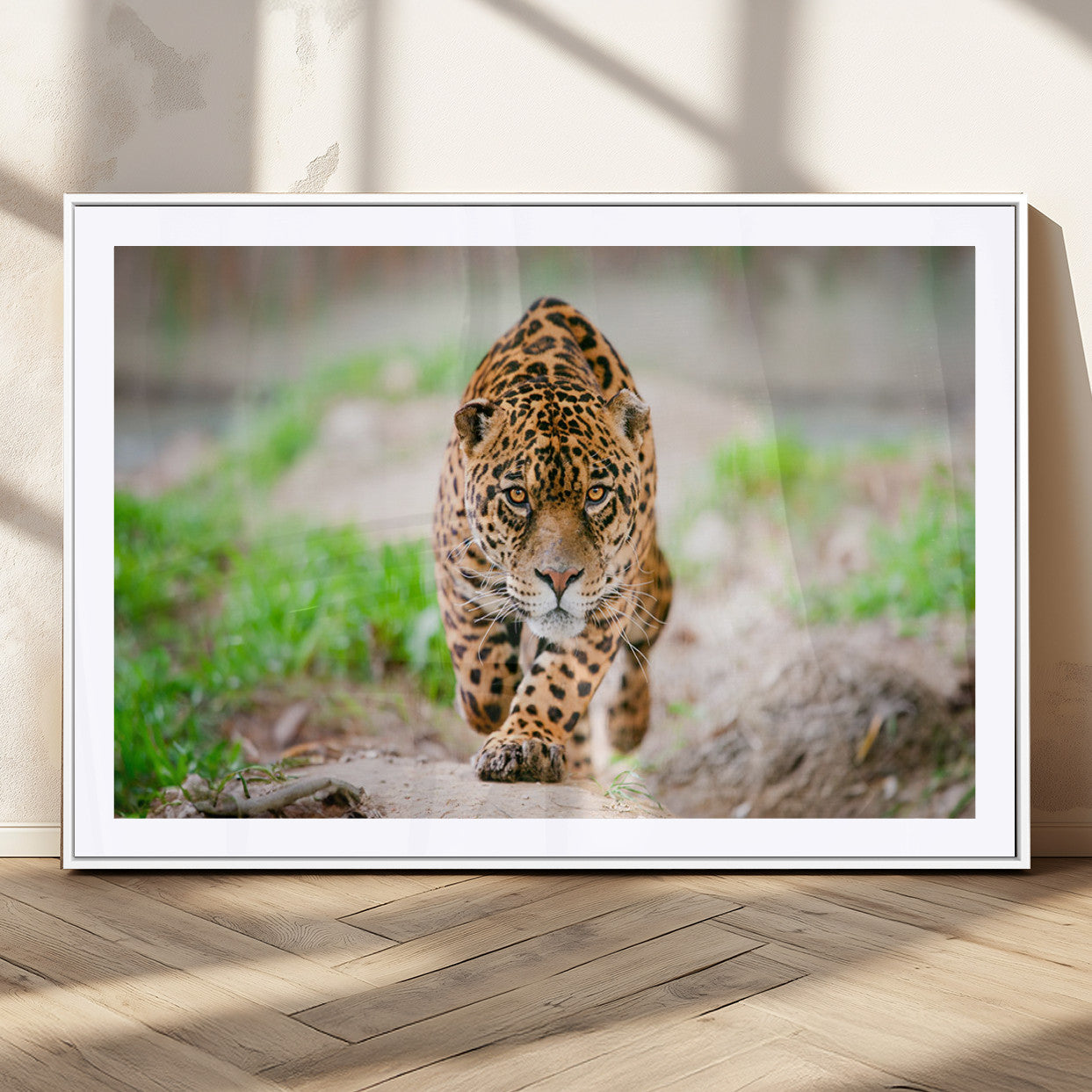 -Leopard on the Prowl - Stunning Large Framed Leopard Wall Art Canvas Wall Art for Living Room,