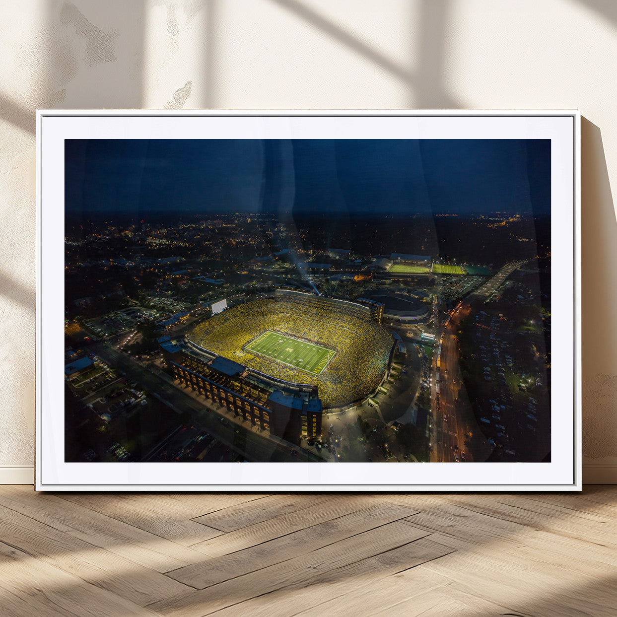 -Michigan Wolverines Football Team Print - Michigan Stadium Wall Art Canvas Print