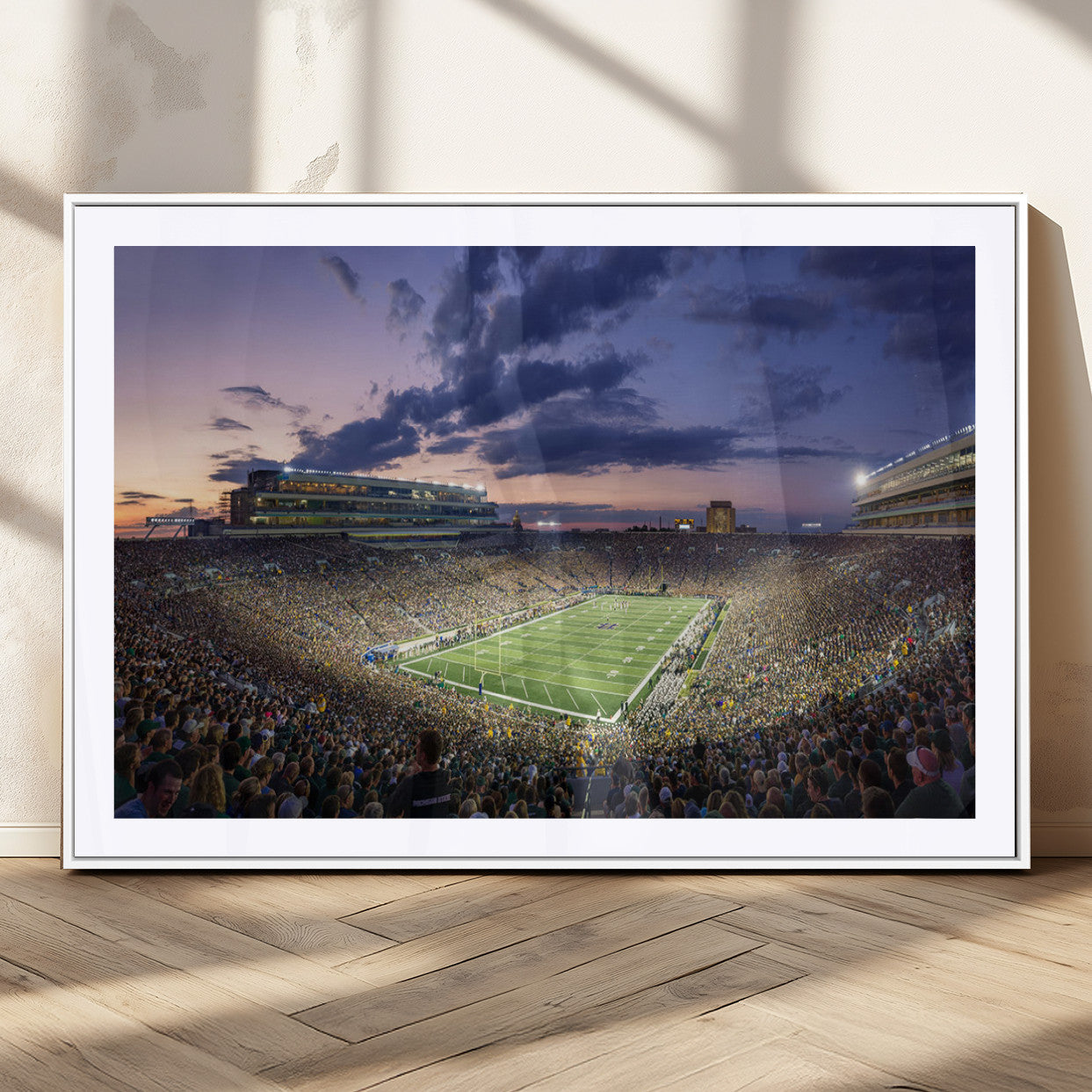 MGC-FP-36x24 - Notre Dame Fighting Irish Football Team Print - Notre Dame Stadium Wall Art Canvas Print