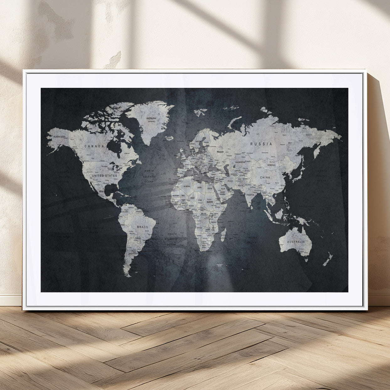 MGC-FP-36x24 - World Map Wall Art Canvas Print for Home and Office Decor