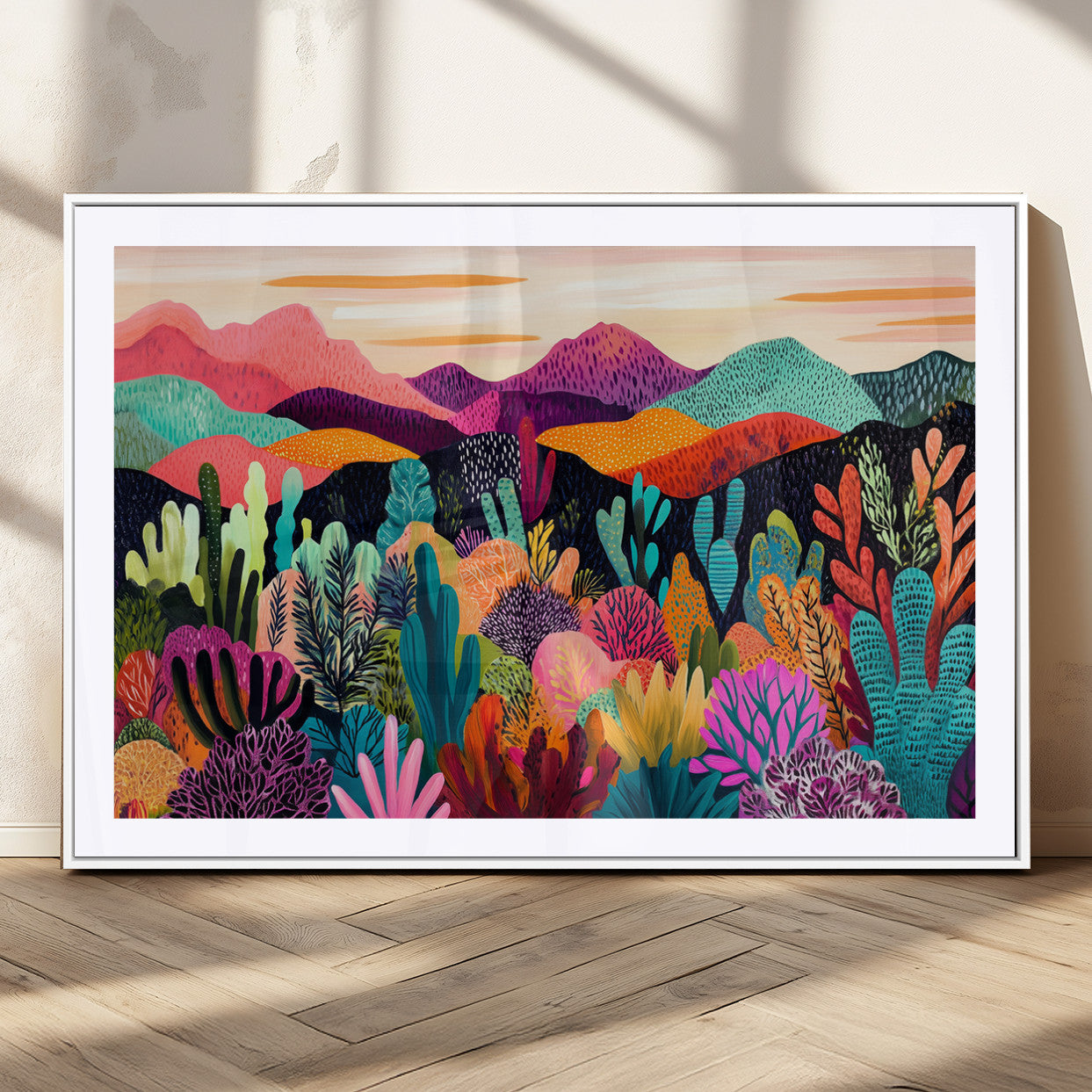 MGC-FP-36x24 - Abstract Kusama Print - Landscape Canvas Wall Art Print - Vibrant Modern Decor for Living Room,