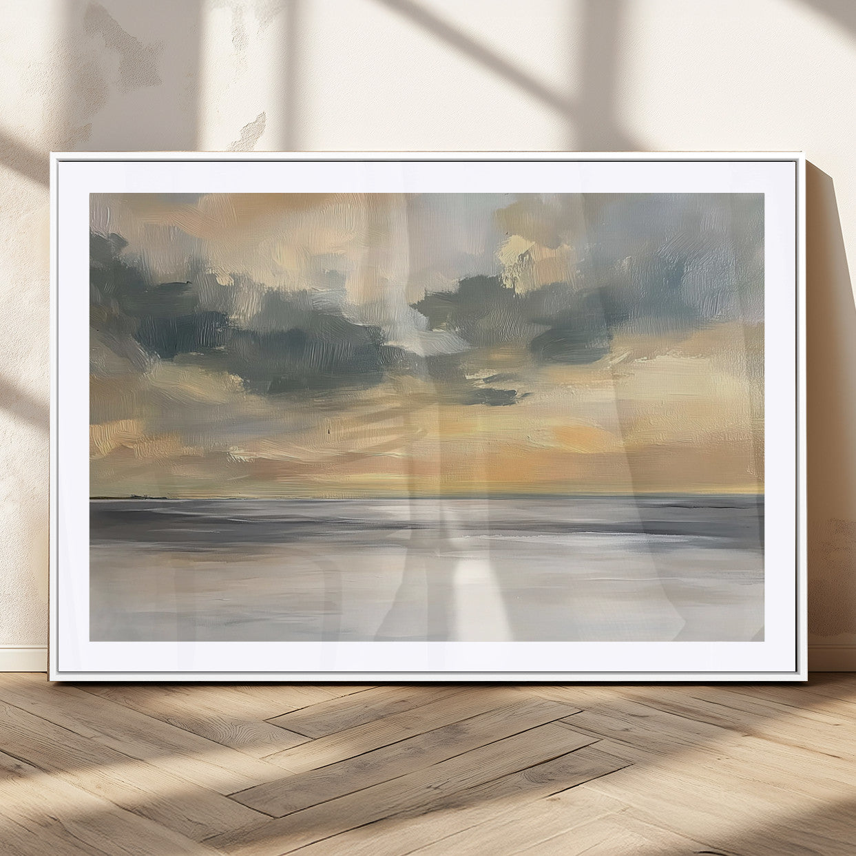MGC-FP-36x24 - Modern Coastal Artwork with Vibrant Abstract Ocean Waves Wall Art Canvas Print for Contemporary