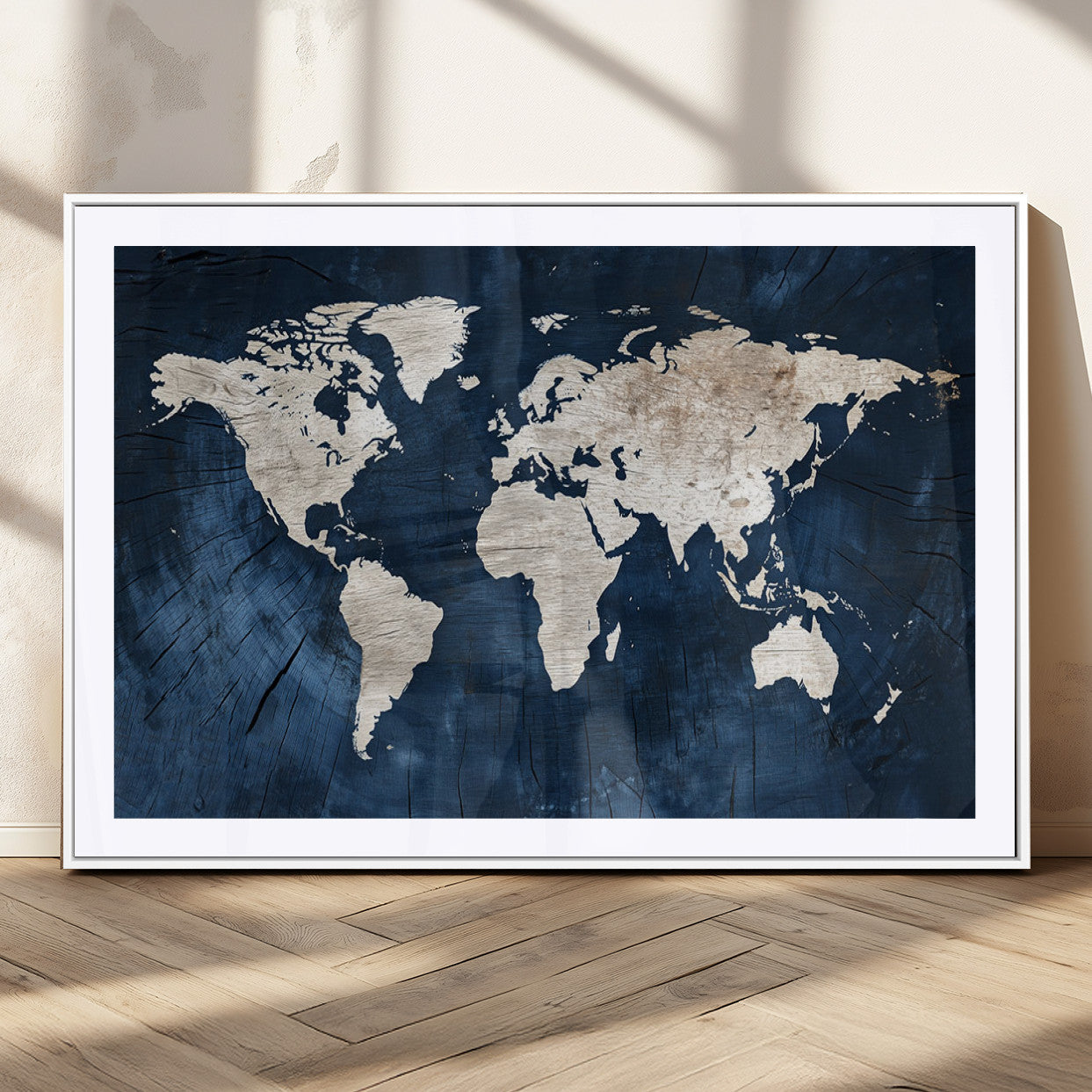 MGC-FP-36x24 - Push Pin World Map Canvas Print – Framed Wall Art for Couples to Track Their Travels – Anniversary