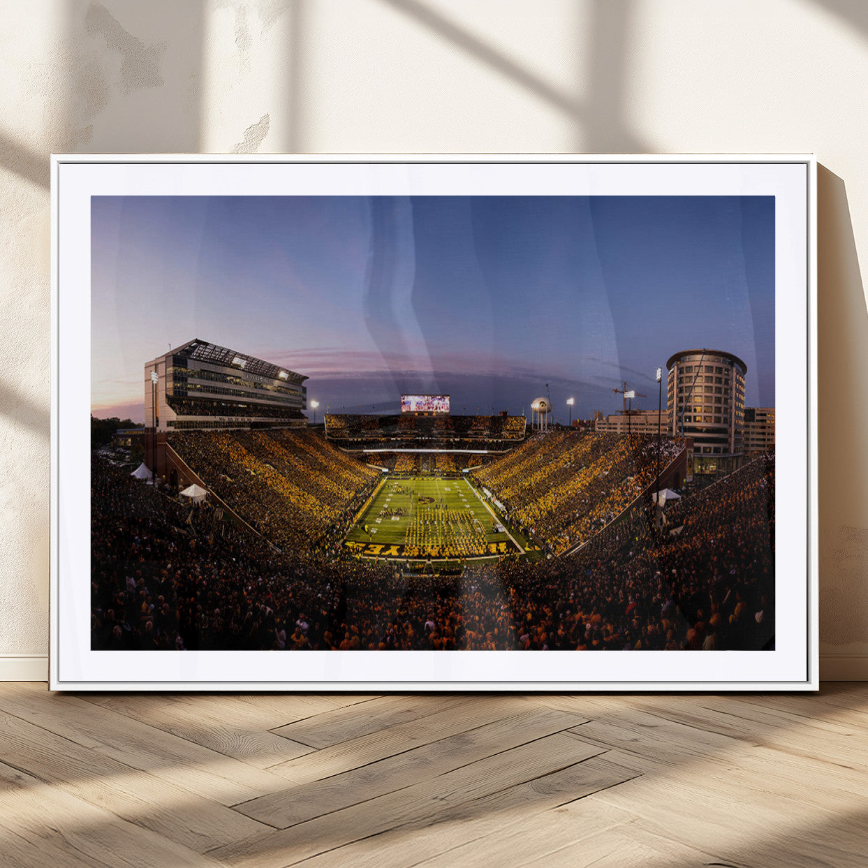 MGC-FP-36x24 - Iowa Hawkeyes Kinnick Stadium Wall Art Canvas Print, Framed Iowa Hawkeyes Kinnick Stadium Canvas