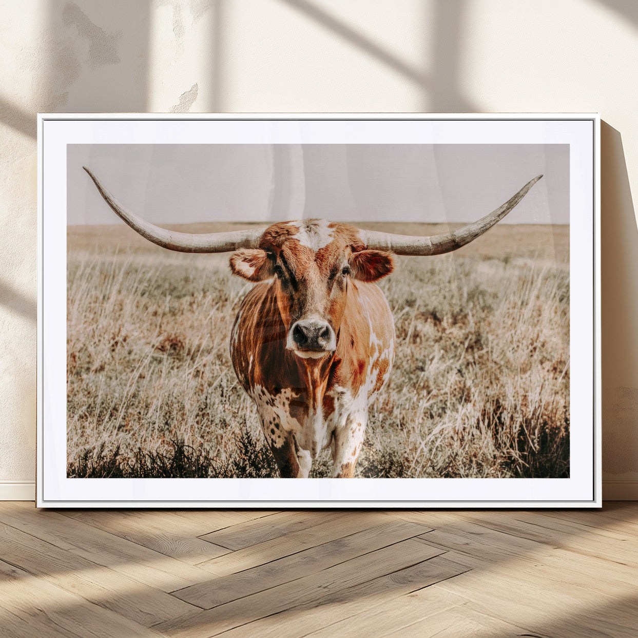 MGC-FP-36x24 - Wall Art Canvas Print Majestic Longhorn Graceful Strength in Every Curve Bold Spirit of the Wild
