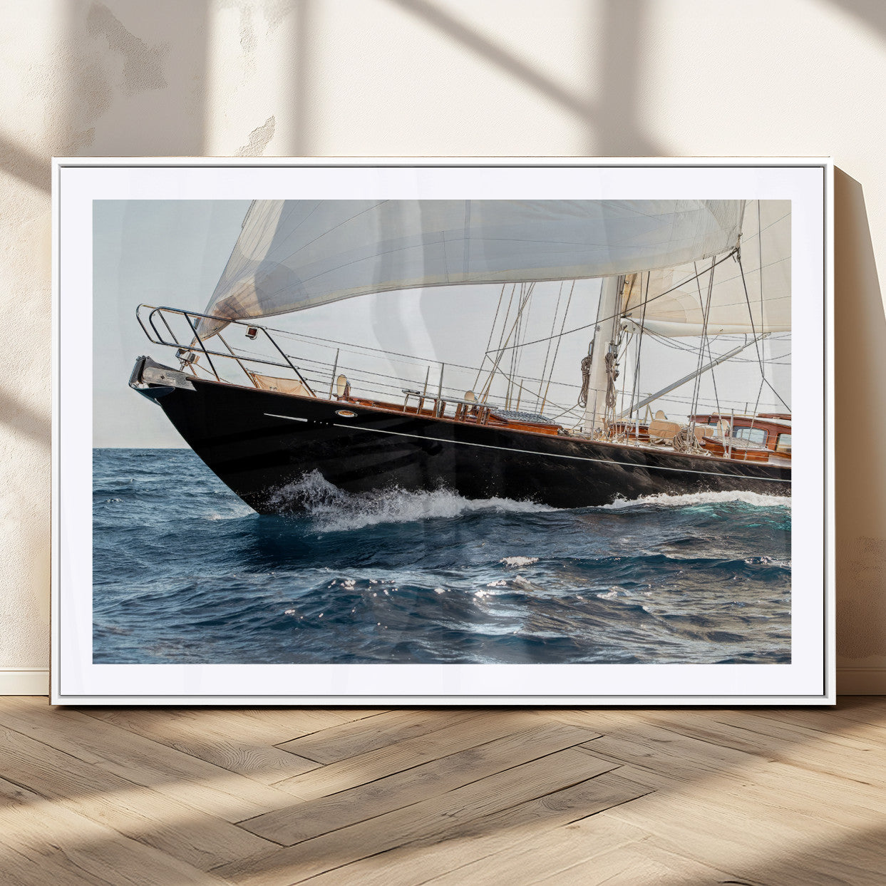 97168626-MGV-CV-36X24 - Boat Yacht Wall Art – Ocean Waves & Sailing Adventure Canvas Print, Nautical Elegance & Marine Journey for Living Room or Luxury Decor