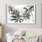 Edit-Images-Black and White Palm Tree Wall Art – Monochrome Tropical Canvas Print for Coastal or Minimalist Living Room Decor