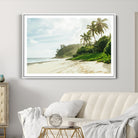 42984524-MGC-FP-36x24_White-Relaxing Beach Wall Art Canvas Print, Framed Ocean View Art Picture Print, Coastal Serenity Perfect Tropical Coastal Decor Artwork