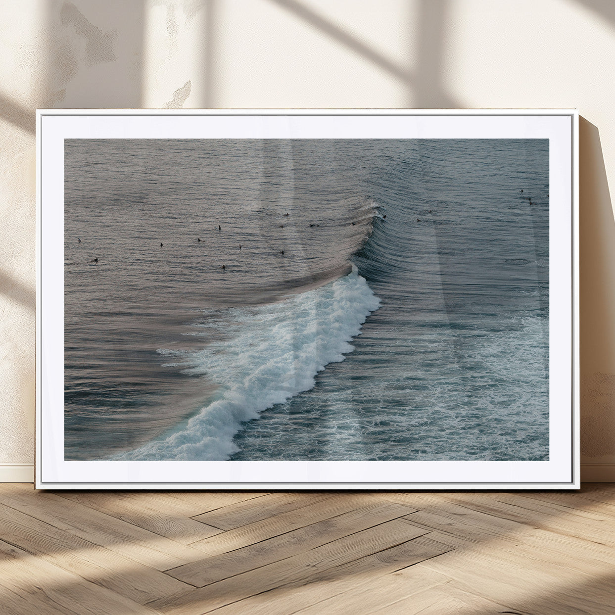 MGC-FP-36x24 - Ocean Waves Wall Art Canvas Print, Framed Coastal Serenity Art Picture Print, Surf Perfect Coastal Decor Artwork