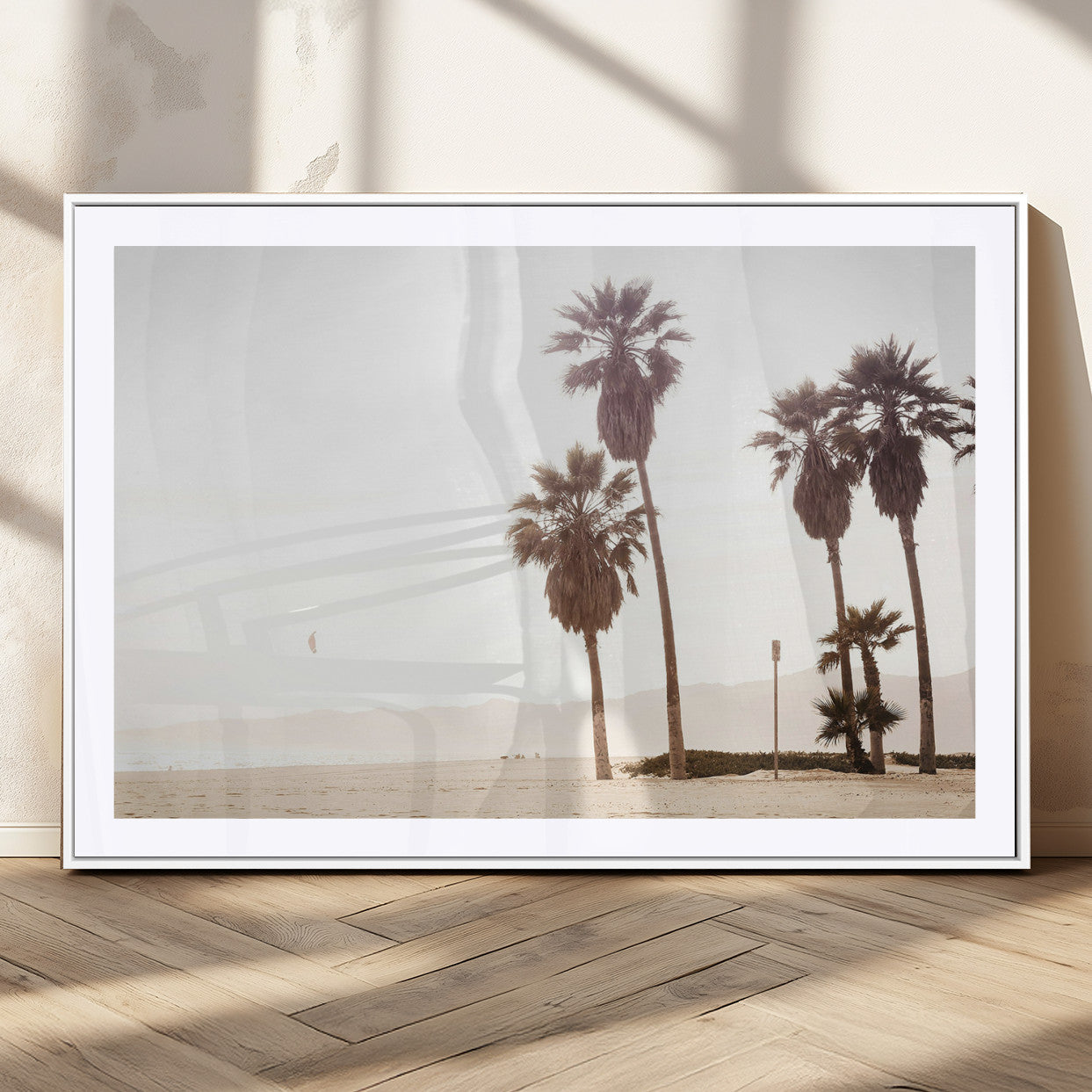 MGC-FP-36x24 - Coastal Light Wall Art Canvas Print, Framed Relaxing Shoreline Art Picture Print, Minimalist Ocean Perfect Tropical Serenity Decor Artwork