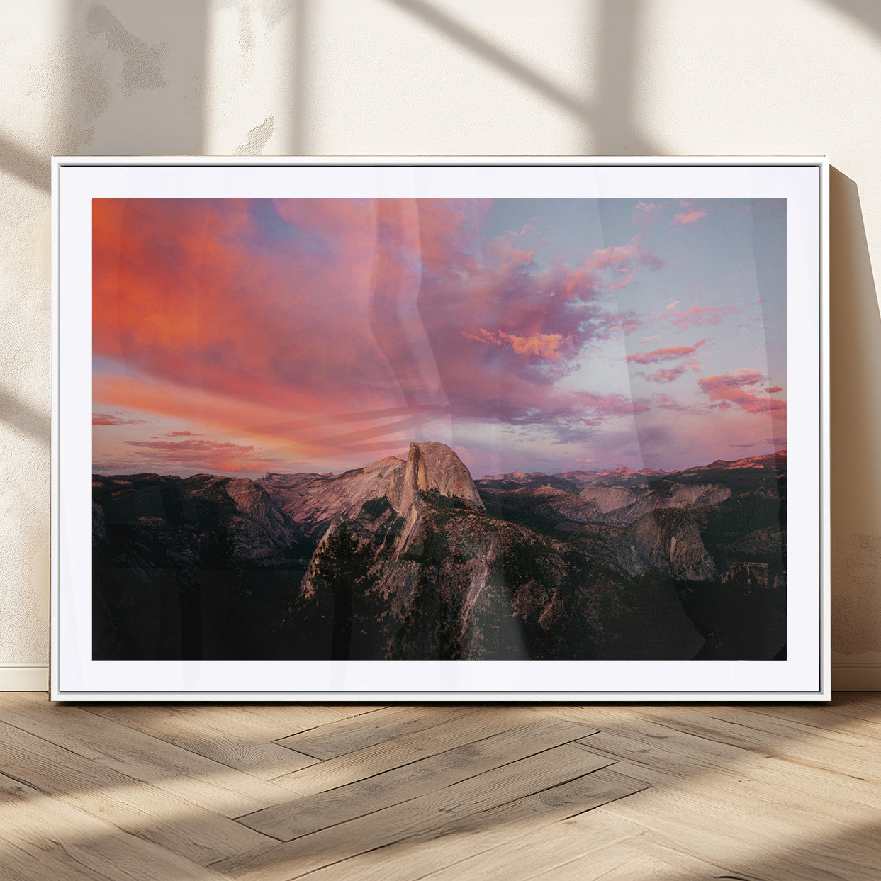 MGC-FP-36x24 - Half Dome Wall Art Canvas Print, Framed Yosemite National Park Art Picture Print, Dramatic Sunset Perfect Adventurous Wilderness Decor Artwork