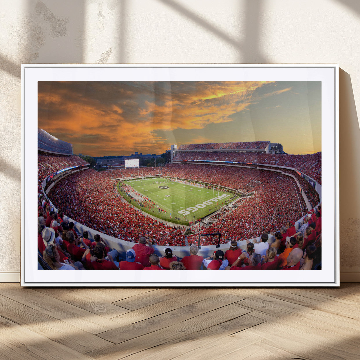 73680988-MGV-CV-36X24-Dooley Stadium Wall Art Print, Sports Arena Canvas Wall Art, Dooley Field at Sanford Stadium Canvas Print, Modern Athletic Field Art Printing