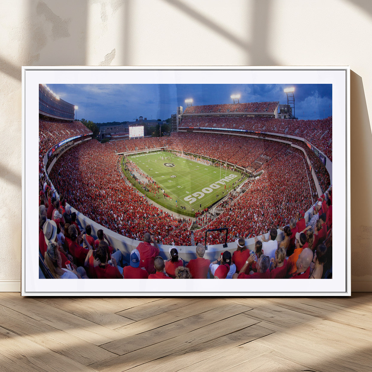 10244378-MGV-CV-36X24-Dooley Stadium Wall Art Print, Sports Arena Canvas Wall Art, Dooley Field at Sanford Stadium Canvas Print, Modern Athletic Field Art Printing
