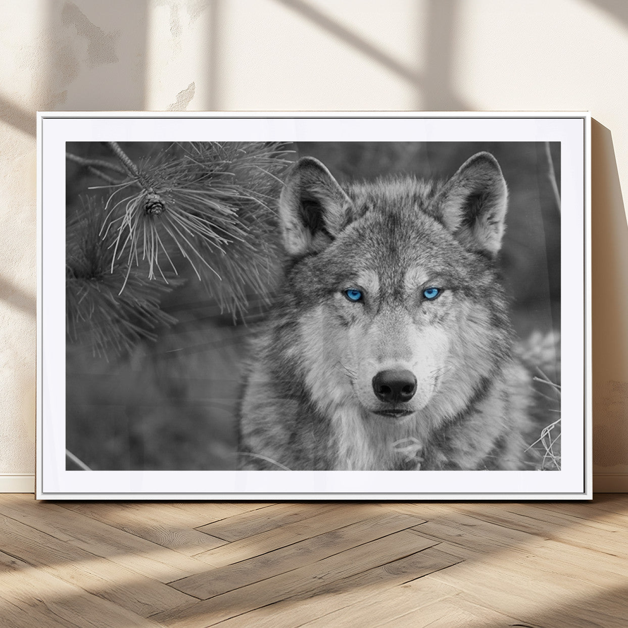 MGC-FP-36x24 - Wild Wolf Blue Eye Wall Art Canvas Print