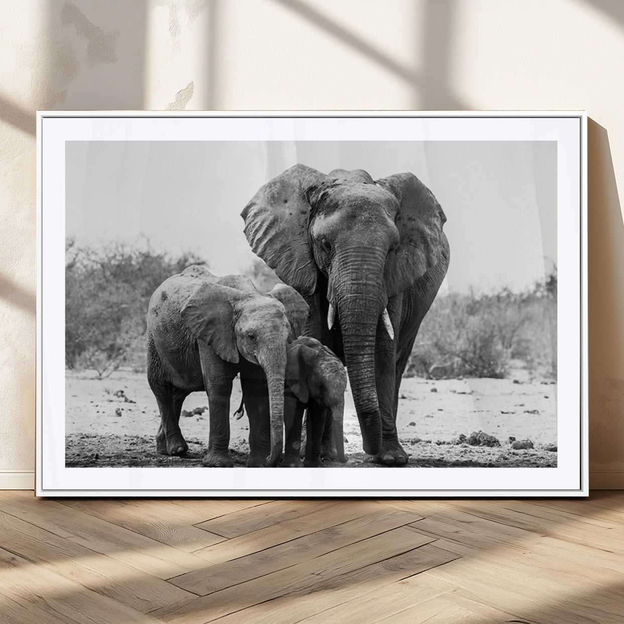 MGC-FP-36x24 - Elephant Family Africa Wall Art Canvas Print