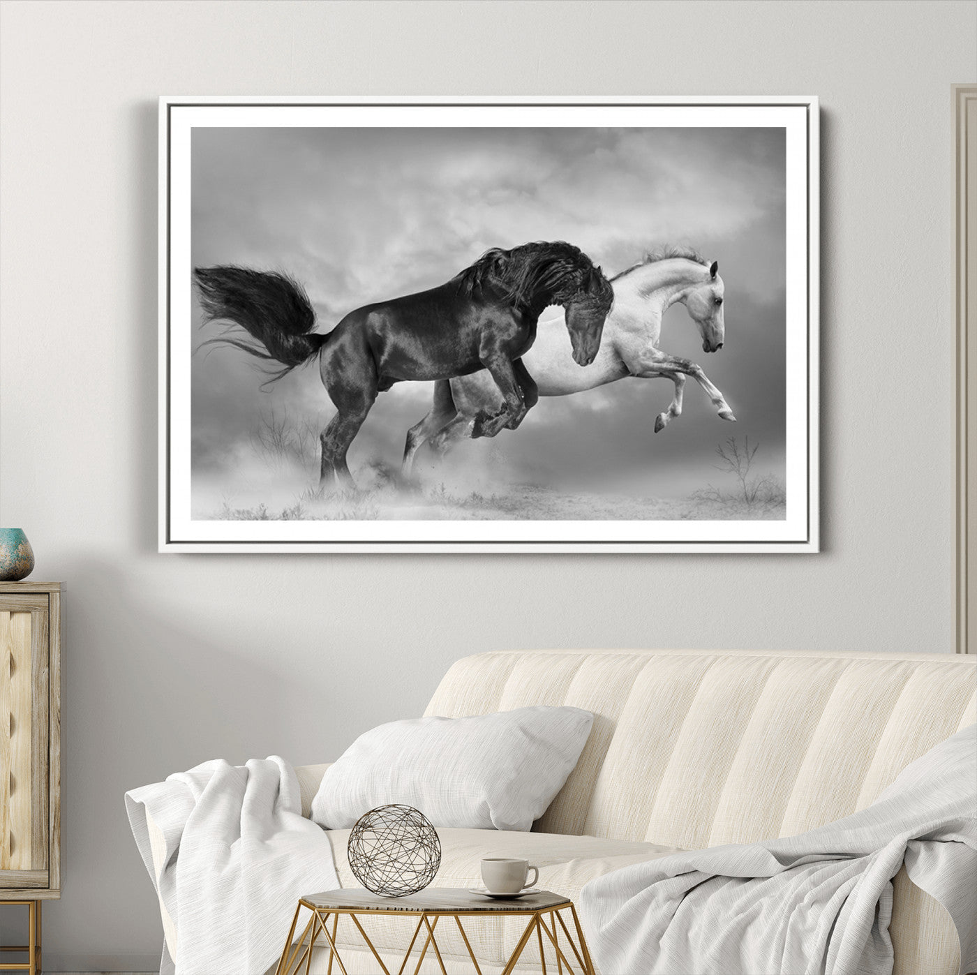 93546-MGC-FP-40x30_White-Wild Horses Wall Art Canvas Print