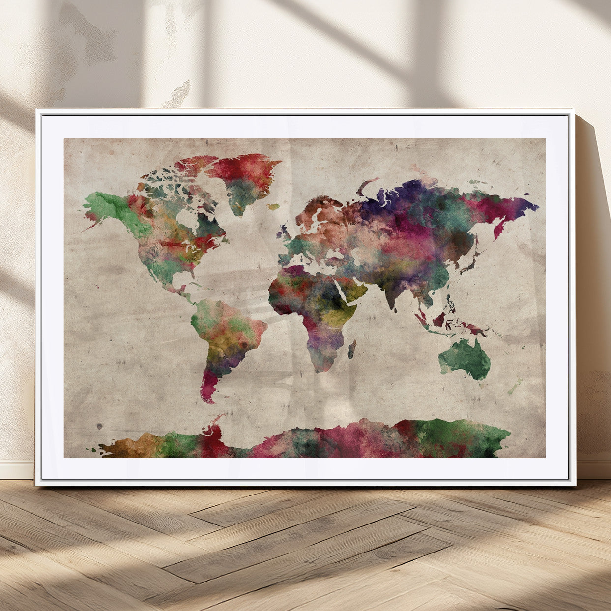 MGC-FP-36x24 - World Map Wall Art Canvas Print for Home and Office Decor