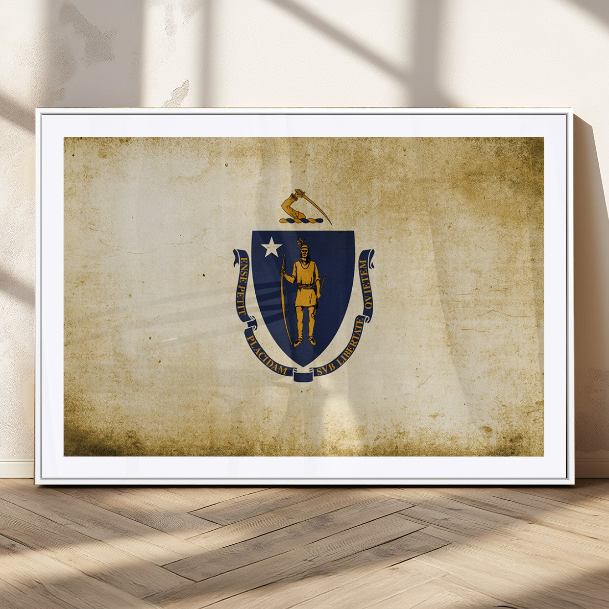MGC-FP-36x24 - Massachusetts Flag Wall Art Canvas Print