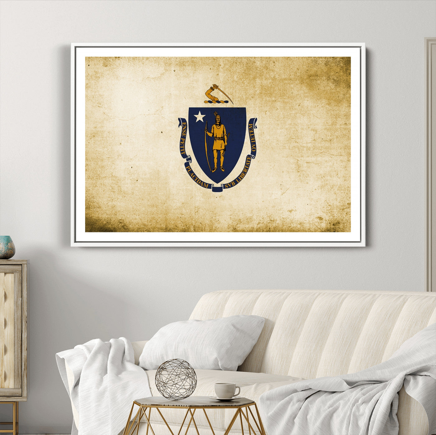 37316-MGC-FP-36x24_White-Massachusetts Flag Wall Art Canvas Print