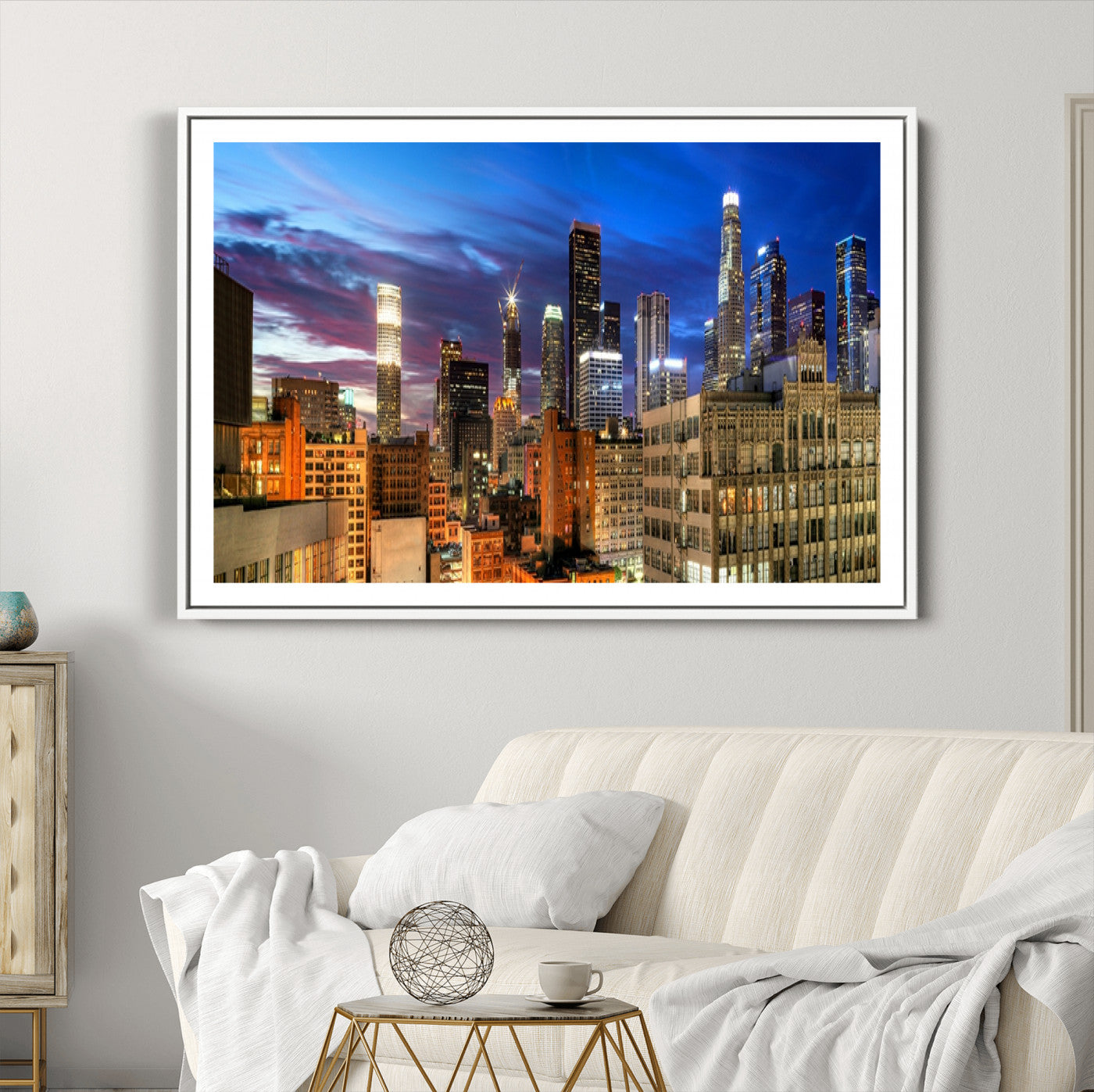 39051-MGC-FP-36x24_White-Los Angeles Night Wall Art Canvas Print