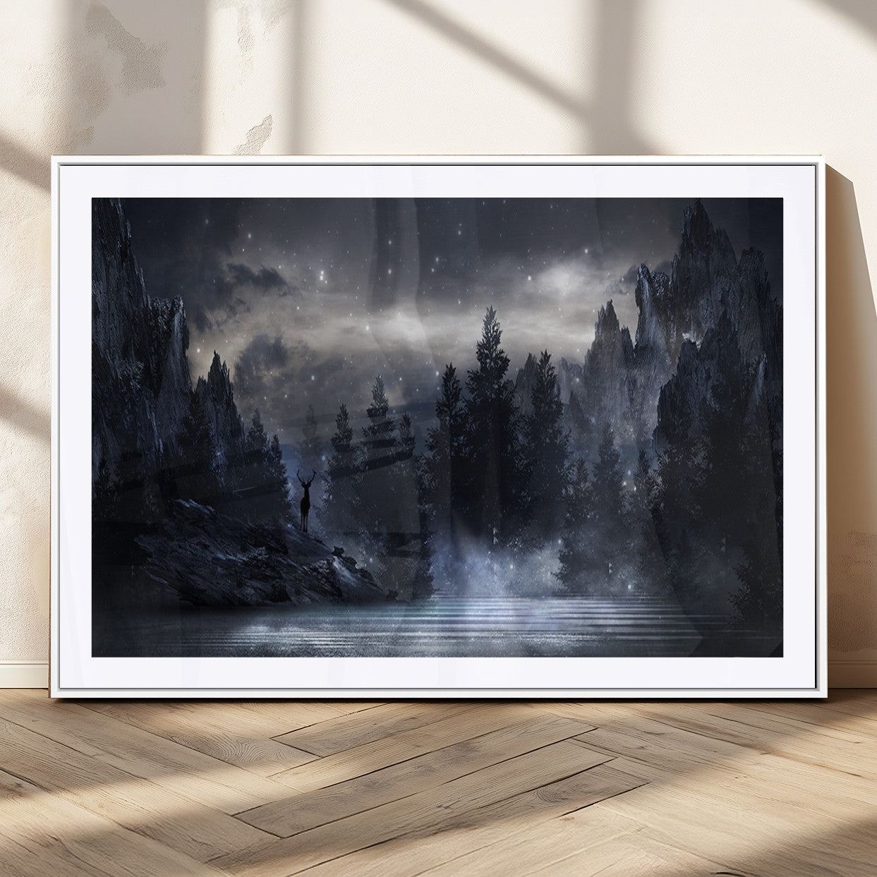 MGC-FP-36x24 - Night Landscape and Trees Wall Art Canvas Print