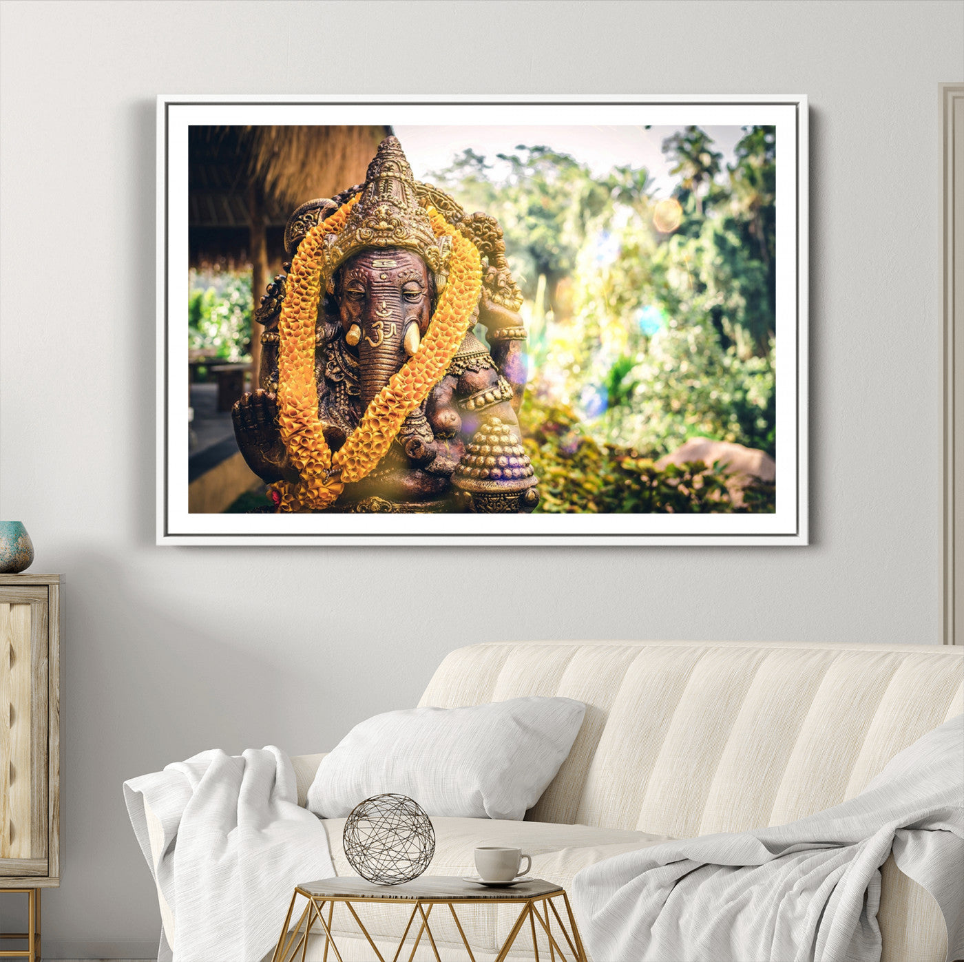 42278-MGC-FP-36x24_White-Hinduism Statue Wall Art Canvas Print