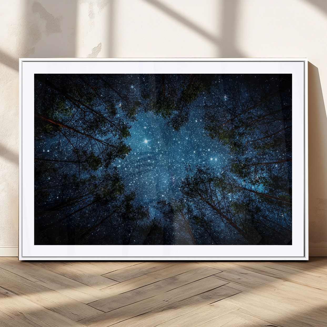 79948-MGC-FP-36x24_White-Forest and Stars Wall Art Canvas Print