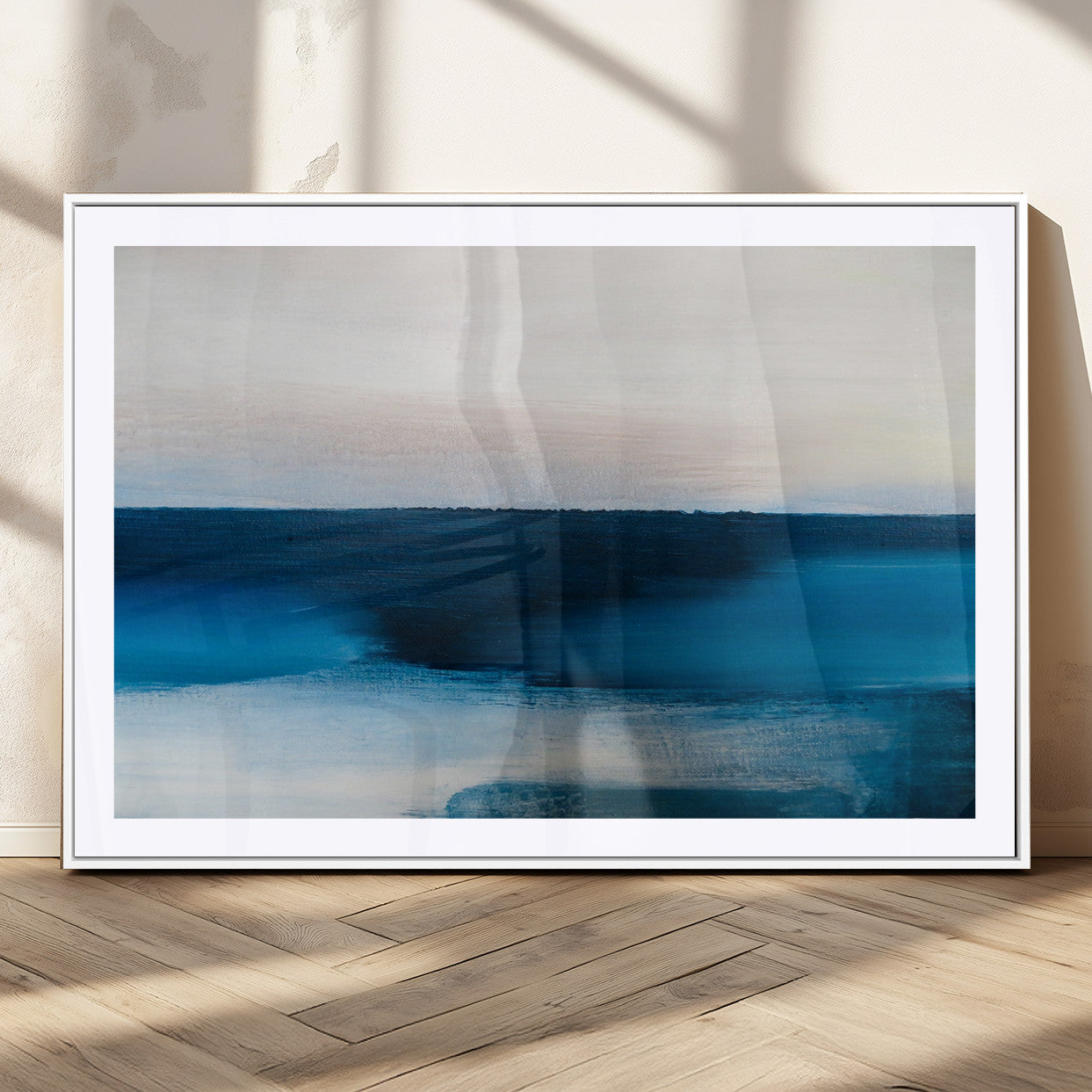 MGC-FP-36x24 - Dark Blue Abstract Wall Art Canvas Print