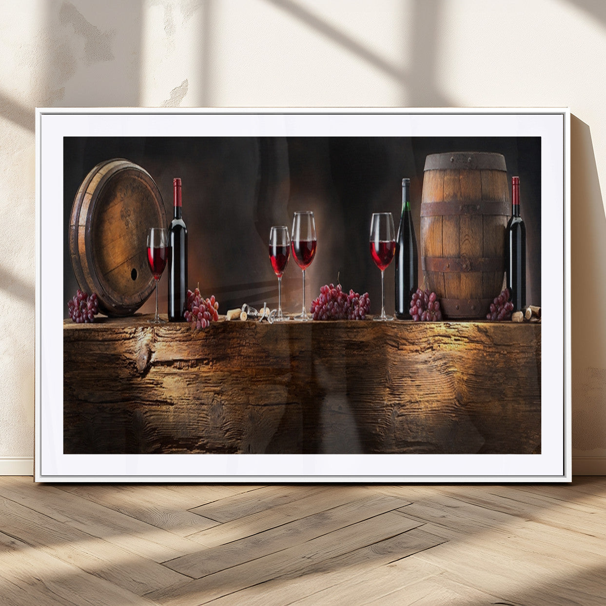 MGC-FP-36x24 - Wine and Barrels Wall Art Canvas Print