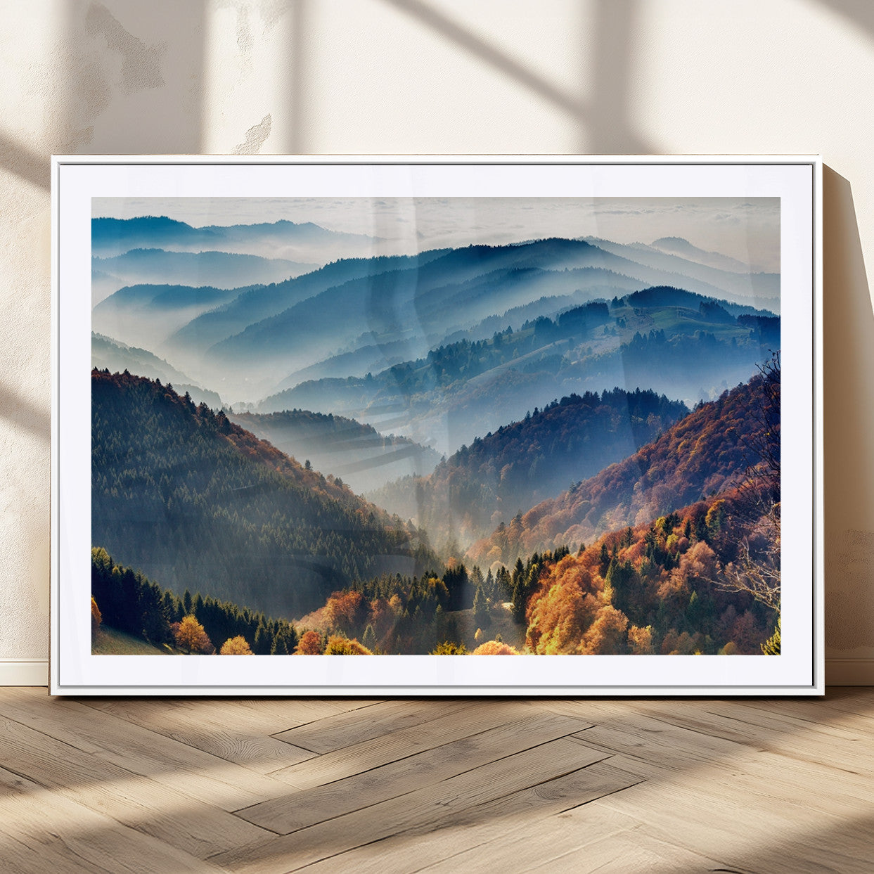 MGC-FP-36x24 - Mountains Forest Autumn Wall Art Canvas Print