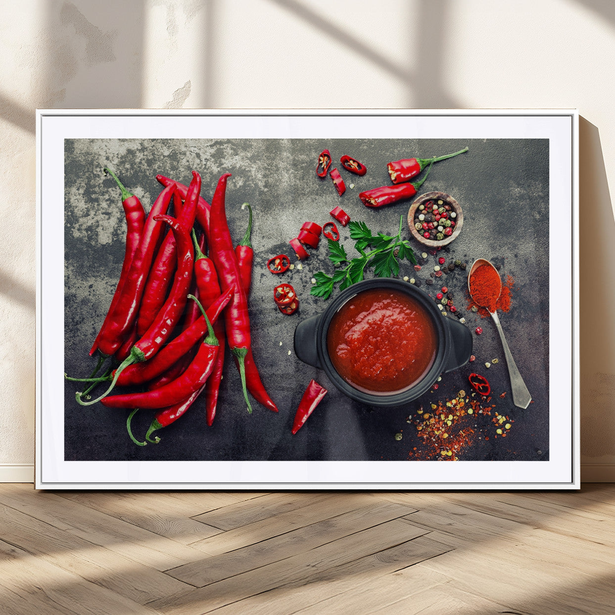 MGC-FP-36x24 - Red Pepper Kitchen and Restaurant Wall Wall Art, Red Pepper Kitchen Wall Decor Canvas Print