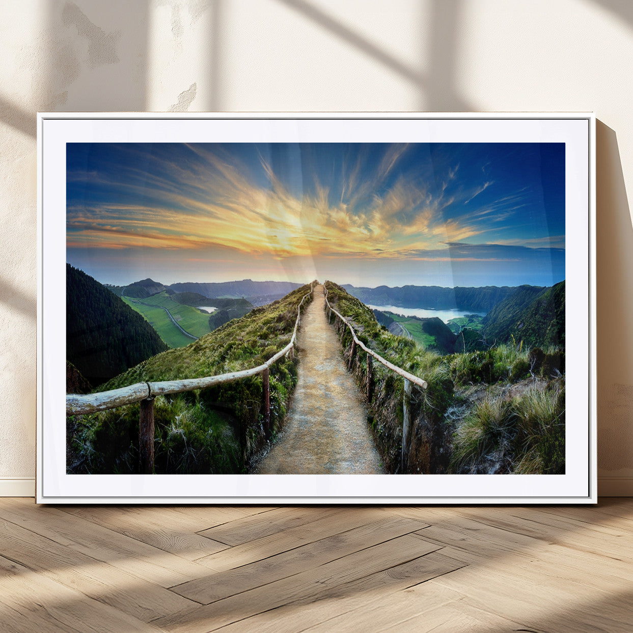 MGC-FP-36x24 - Mountain and Sunset Wall Art Canvas Print