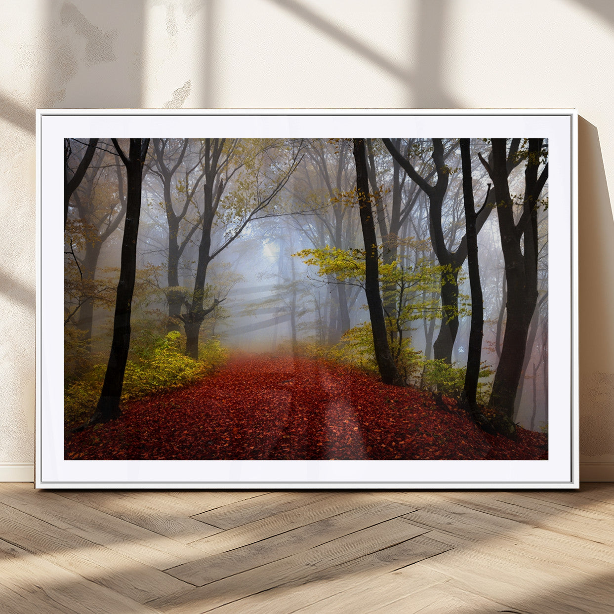 MGC-FP-36x24 - Foggy Forest Wall Art Landscape Canvas Print
