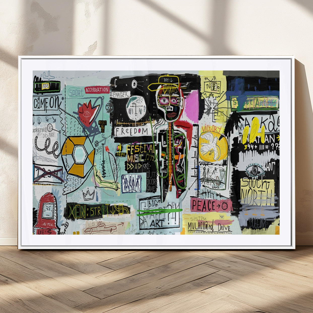 MGC-FP-36x24 - Abstract Graffiti Canvas Street Art-Inspired Graffiti Triptych Canvas – Modern Abstract Wall Art for